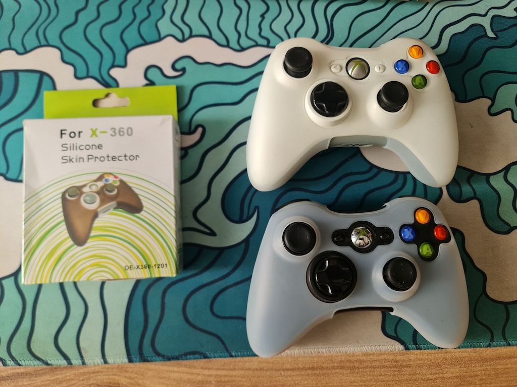 xbox360 gamepad kutulu silikon koruma kılıfı beyaz şeffaf saydam - 3