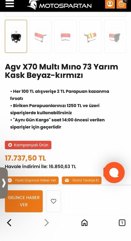 agv motor kask S beden