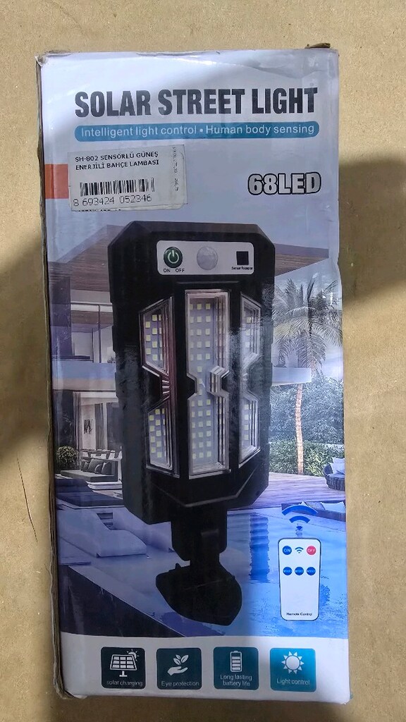 stok ttükendi. ışık kontrolü SH-802 güneş enerji fener