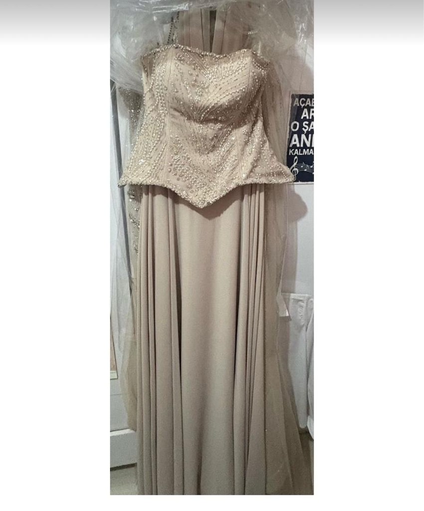Nişan Elbisesi-Couture Taşlı ve Pelerinli-Nişanlık-Abiye-DüğünSöz - 7