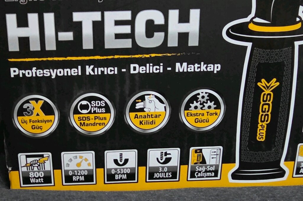 800 Watt SGSPLUS KIRICI DELİCİ MATKAP. ÇANTALI. Sıfır açılmadık kutu - 5