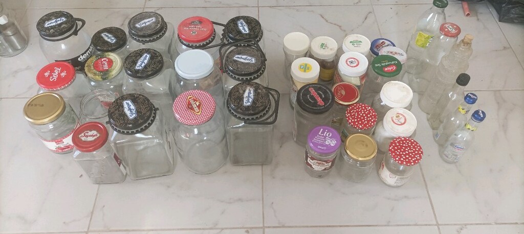 CAM KAVANOZ ŞİŞE KAPAK SAKLAMA KABI KIŞLIK SEBZE YEMEK DEPOLAMA - 2