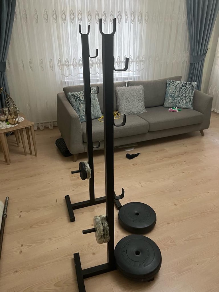 squat rack halter standı+2 adet 10 kg ağırlık plakası(toplam :20 kg) - 3
