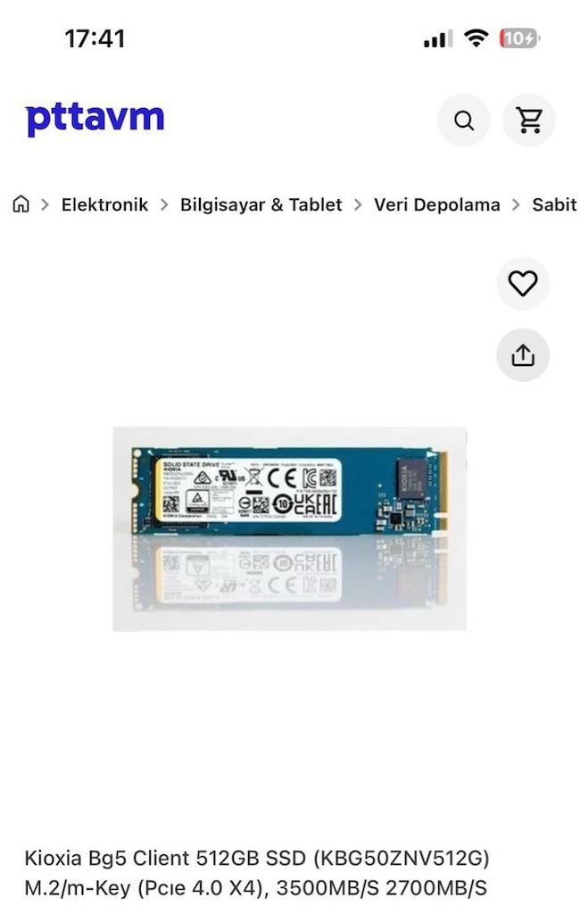kioxia 512 gb m2 ssd Tertemiz - 4