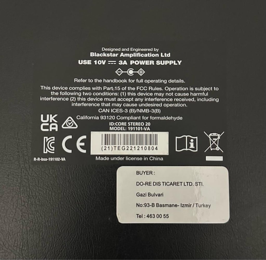 BLACKSTAR ID:CORE STEREO 20 V3 Amfi ve A8 jak kablosuz alıcı verici - 6