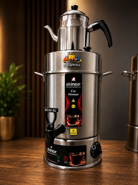 Çay Makinesi 4 Litre Çay Kazanı Çay Otomatı Semaver DEMLİK HEDİYELİ