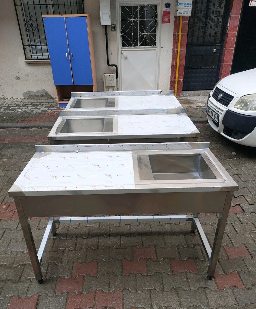 krom evye bulaşık yıkama lavabosu krom eviye tezgah hazır mutfak - 11