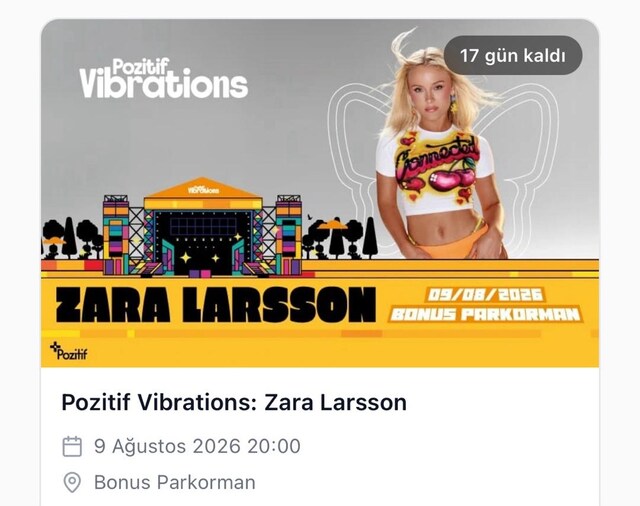 Zara Larsson Konser Bileti