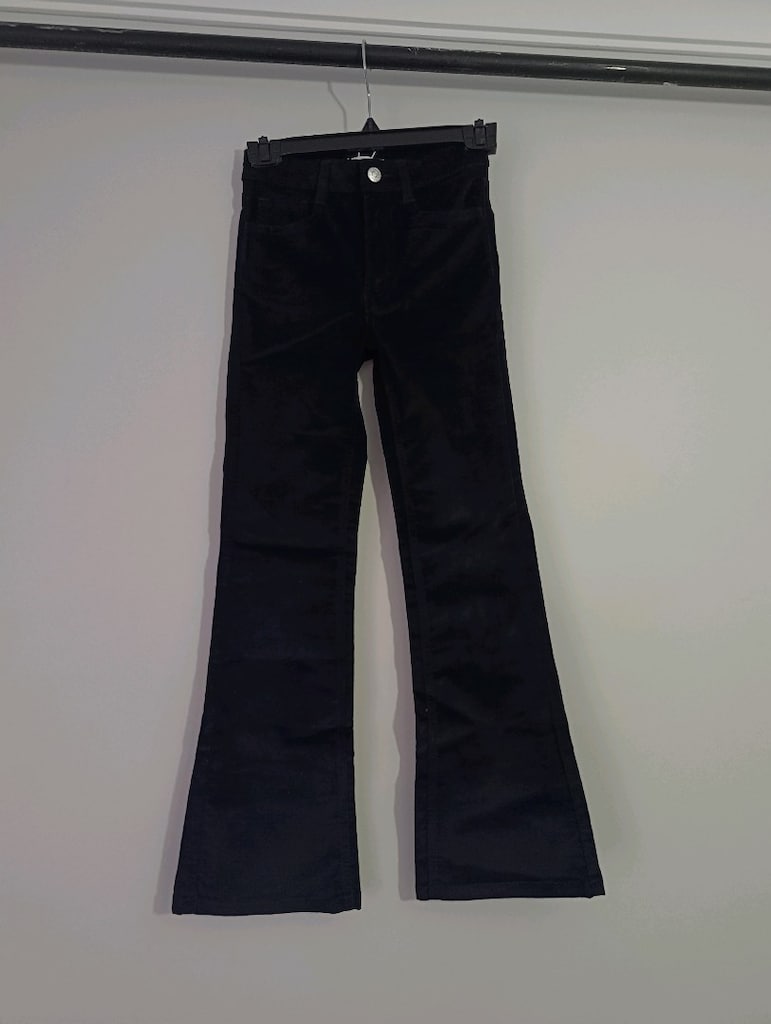 Mango Flare Fitilli Kadife Crop Pantolon - 2