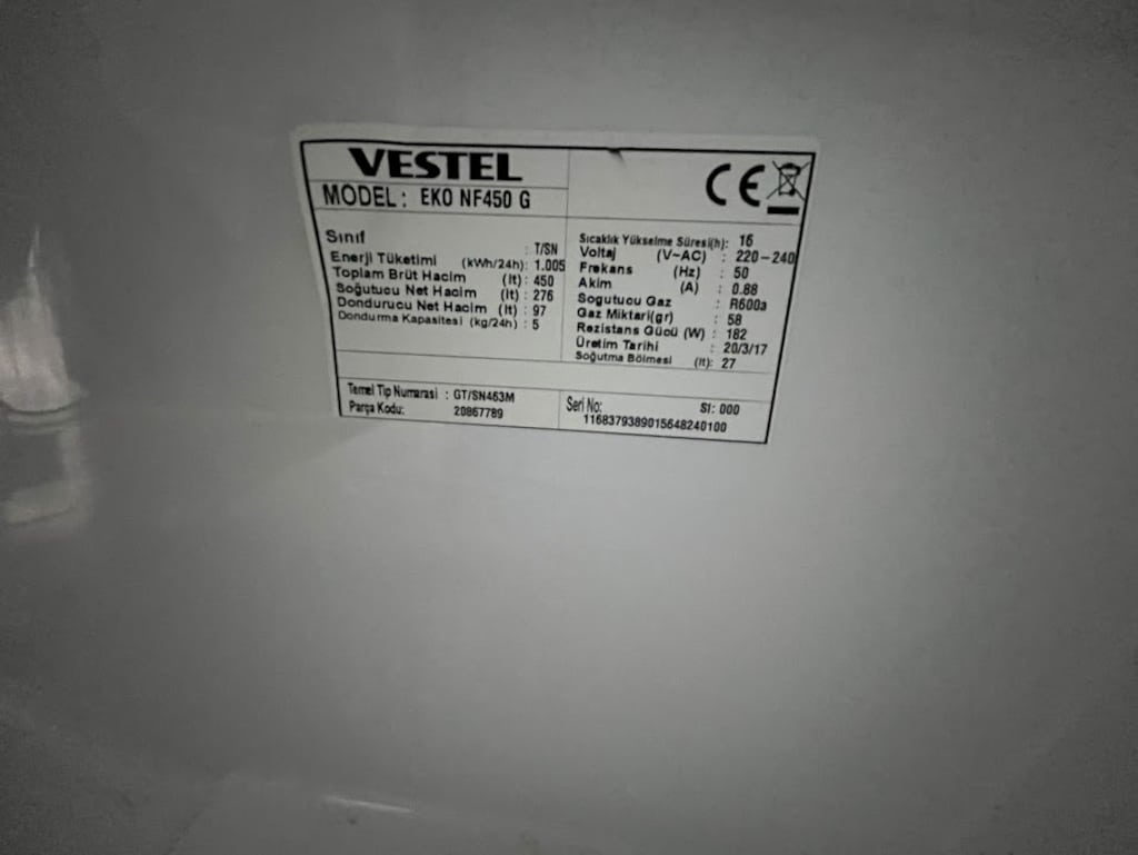 VESTEL EKO NF450 G NO FROST BUZDOLABI 400 LİTRE - 6