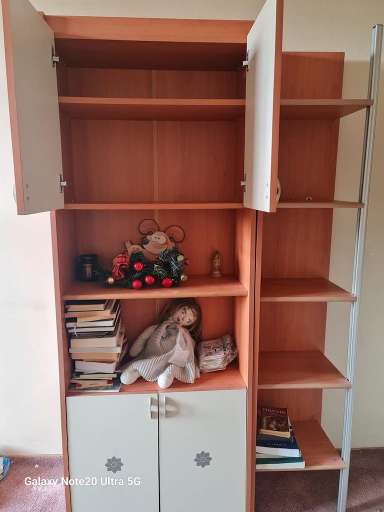 Çift Kapaklı & Açık Raflı Çok Amaçlı Kitaplık / Bölmeli Dolap - 2