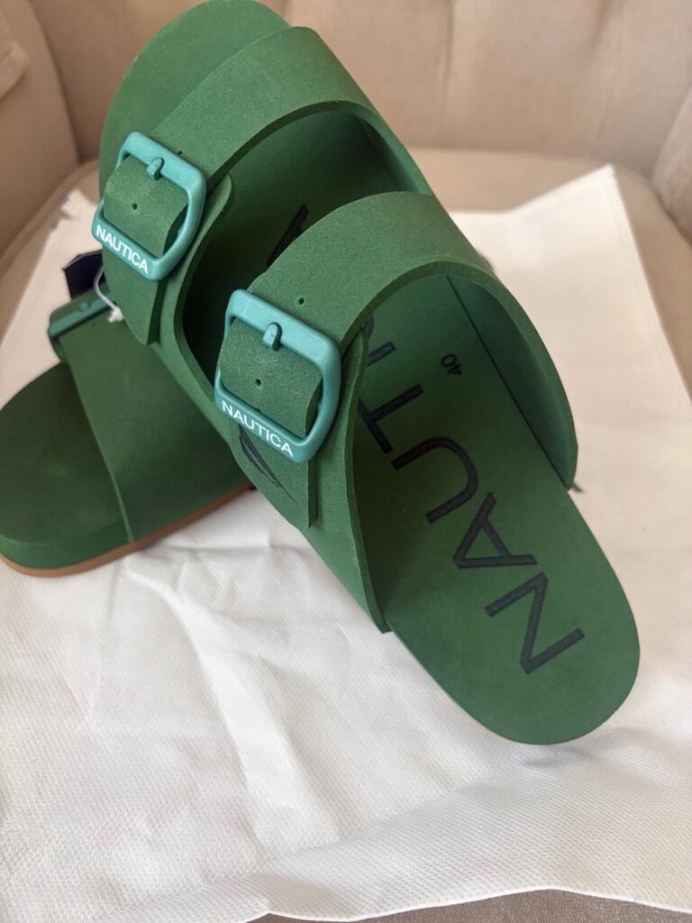 Orijinal nautica terlik 40 numara sıfır etiketli yeşil renk - 6