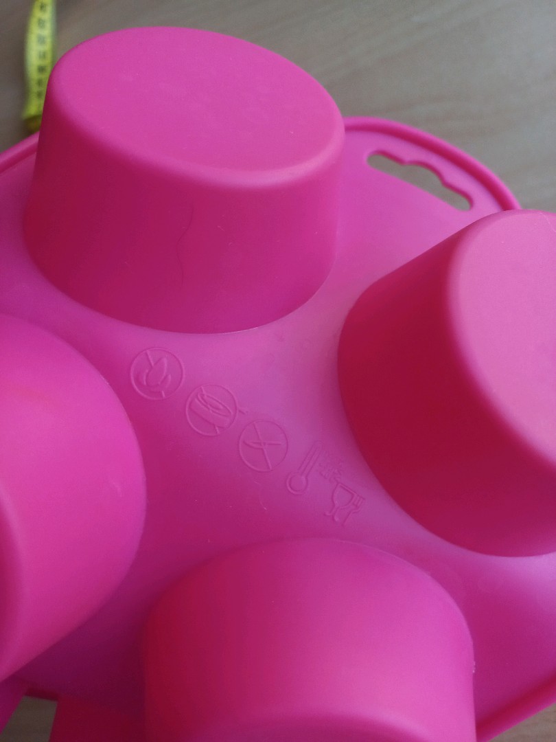 6'lı pembe silikon muffin ve kek kalıbı. - 6