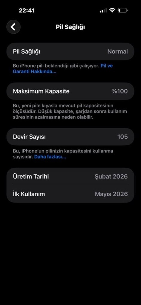 İPHONE 17 PRO MAX PİL 100 DEVİR 105 BU SENE AÇIK - 2
