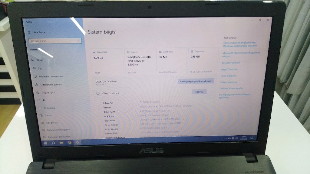 Celeron 1007U 4 GB ram 320 hhd Asus laptop Notebook - 4