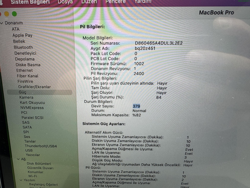 MACBOOK PRO BARLI 2020 M1 İŞLEMCİ 256 NVME 8 GB RAM - 7