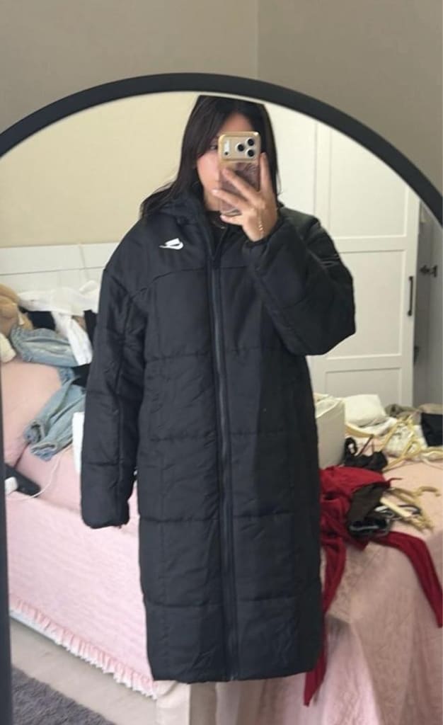 Nike uzun siyah sisme mont S beden Oversize - 2