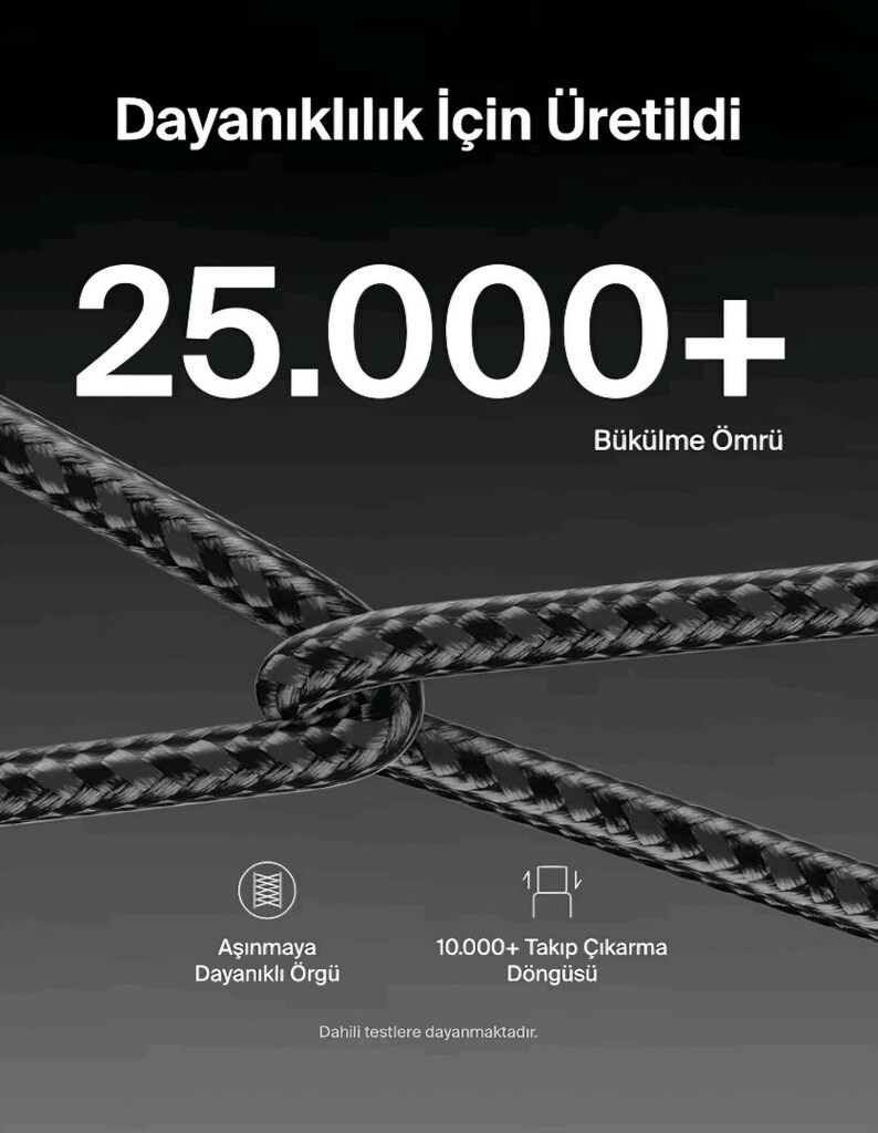 SIFIR BELKIN BOOSTCHARGE 60W 1.5 METRE ÖRGÜLÜ SÜPER HIZLI ŞARJ KABLOSU - 5