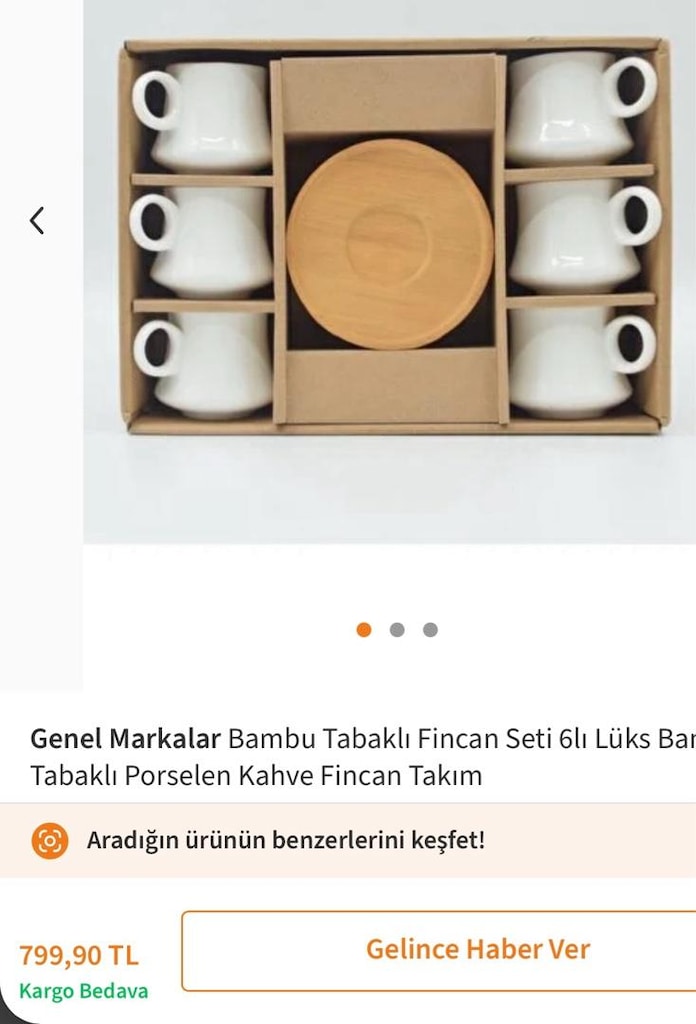 Bambu kahve fincan seti yeni 600tl - 2