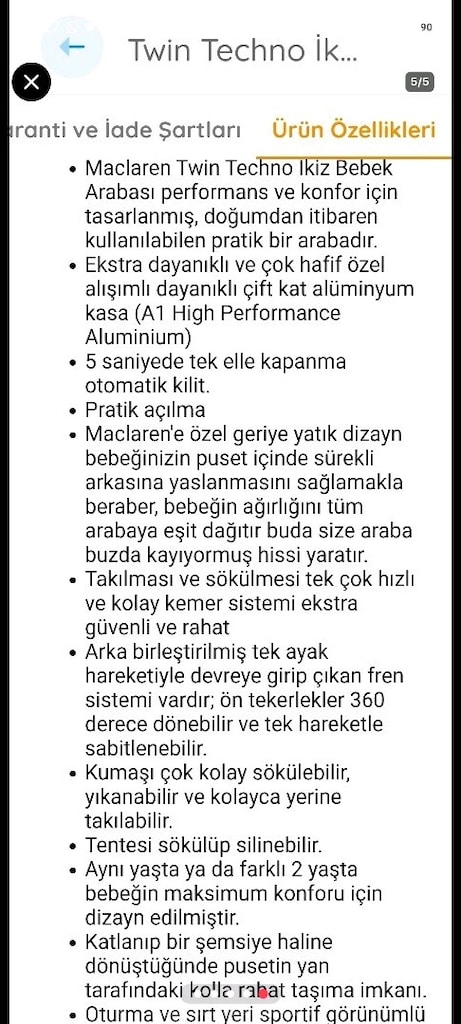 maclaren twin techno Sıfır orjinal faturalı garantili - 2