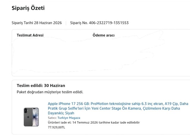 iPhone 17 256GB - Apple Türkiye garantili