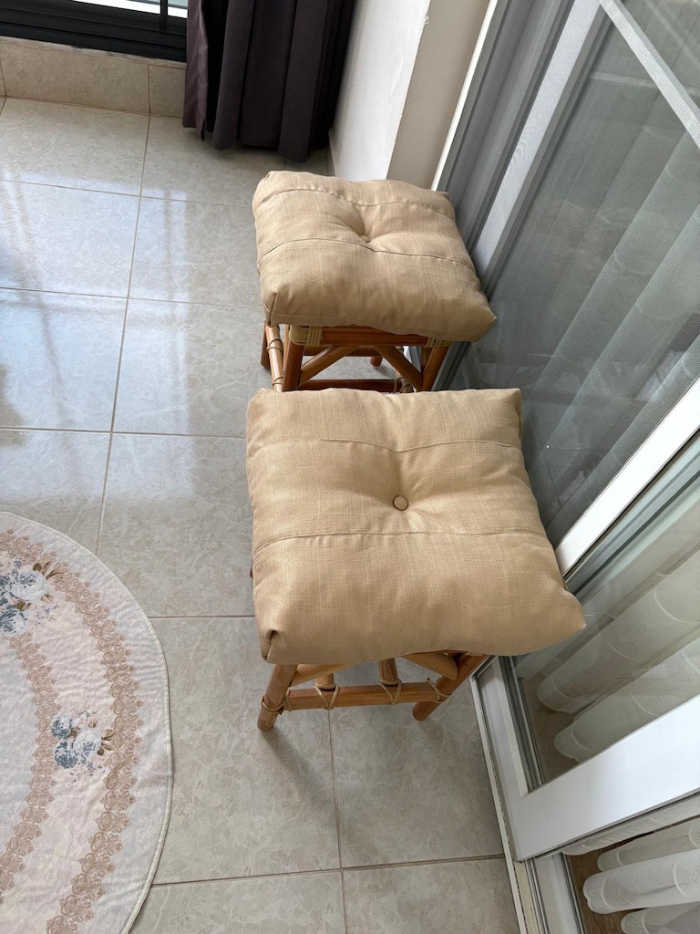 Balkon Takımı Bahçe Takımı Bambu Hiç kullanılmadı - 5