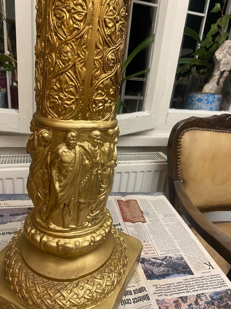 altın rengi klasik roma sütünü 85 cm 30x30 - 10