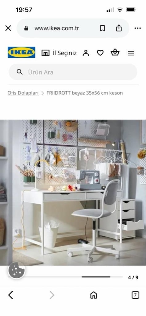 İkea 3 çekmeceli metal komidin (FRIIDROTT) - 2