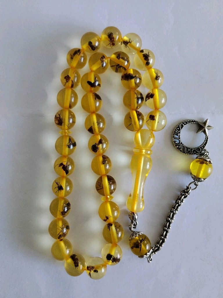 KARINCA FOSİLİ TOZ KEHRİBAR TESBİH. - 2