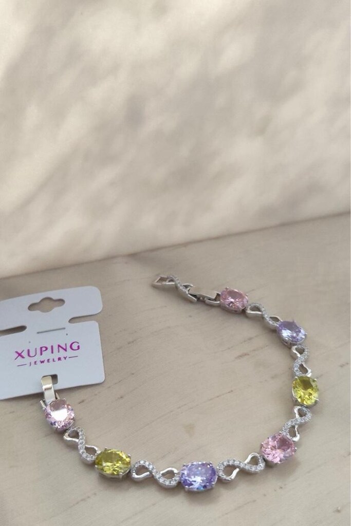Xuping Vip Renkli Zirkon Taşlı Sonsuzluk Model Şık Bileklik 17+2cm - 2