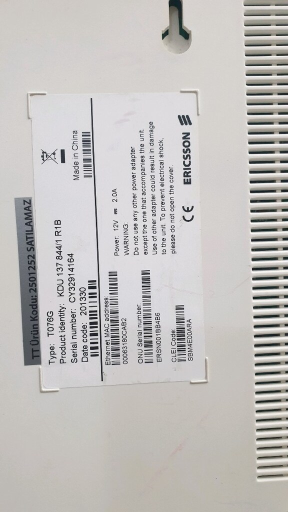 Tr de Tek Ericsson T076G Router Modem Gpon - 8