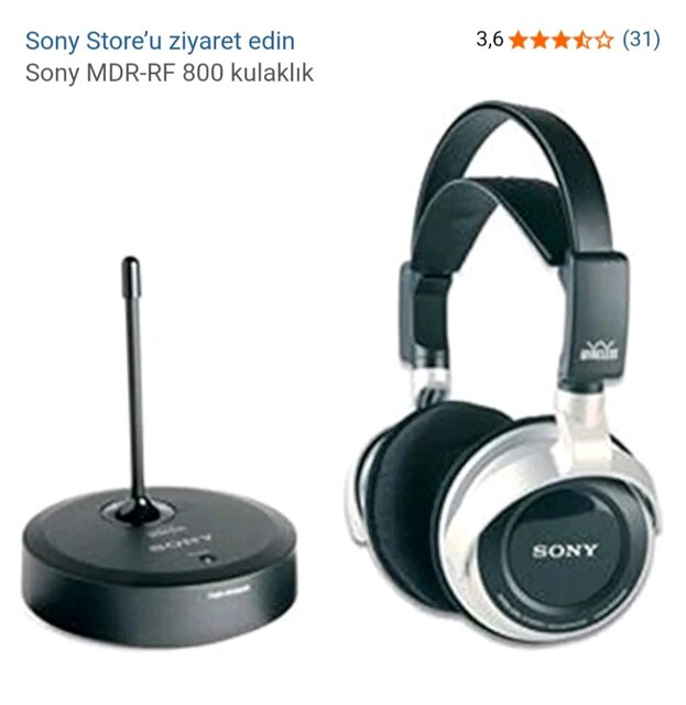 Sony MDR-RF800RK model kulak üstü kablosuz kulaklık seti