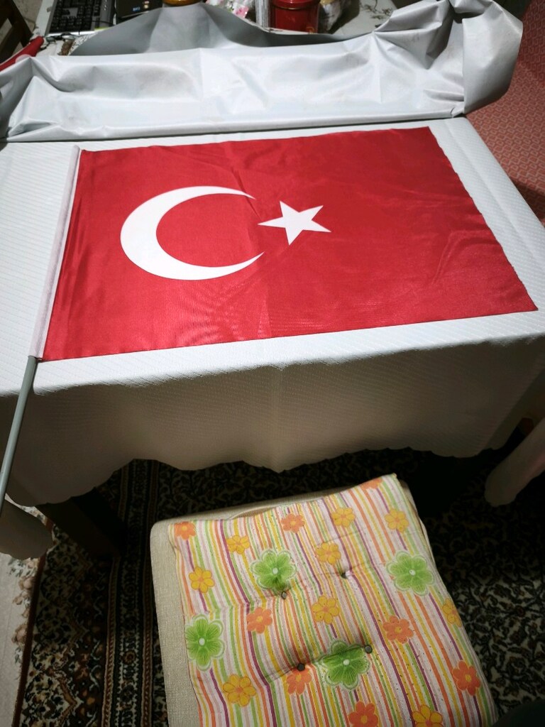 Kumaş Türk Bayrağı saplı 40,5*29 cm - 3