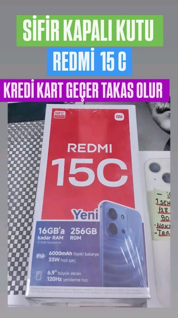 REDMİ 15 C FATURALI KUTULU GARANTİLİ SİFİR 256 GB HAFİZA TR FATURALI - 2