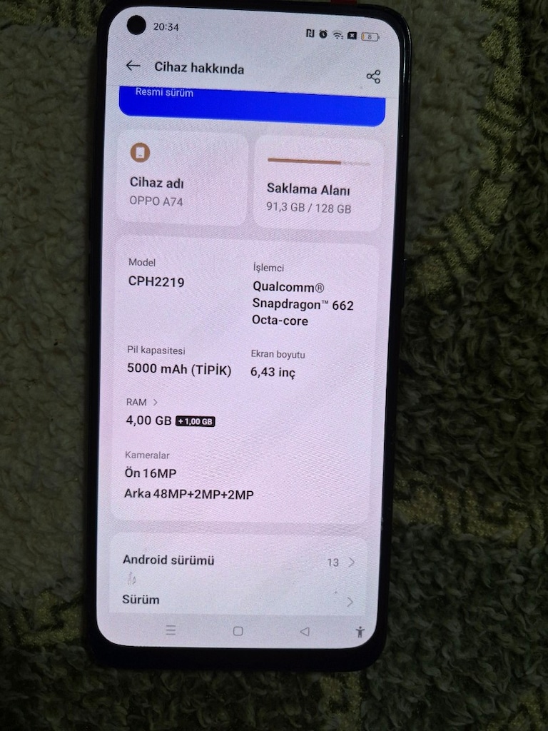 Temiz yenilenmiş Oppo A74 - 3