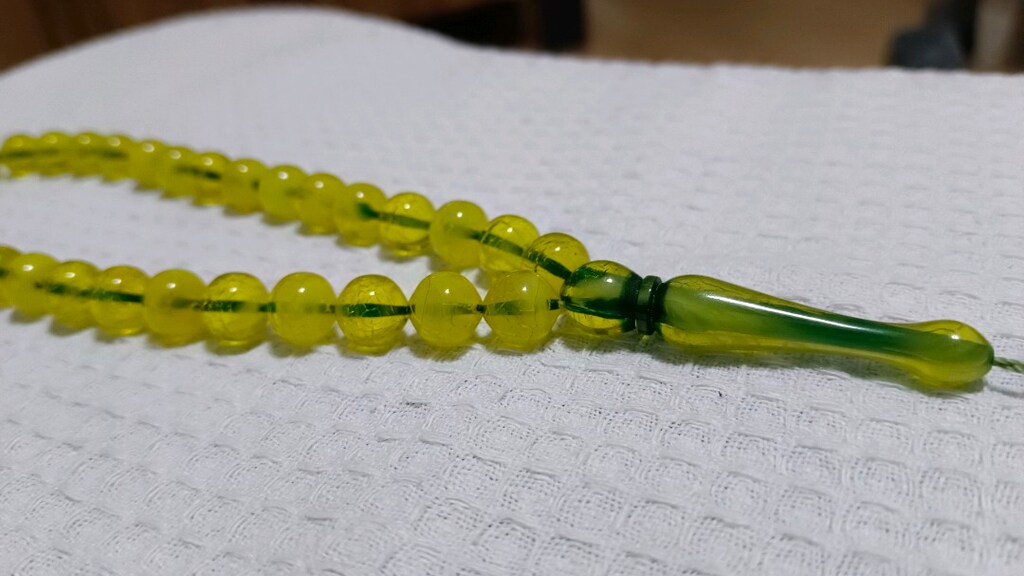 SIFIR AYARINDA 2. EL 33 CM UÇAK CAMI TESPİH - 4