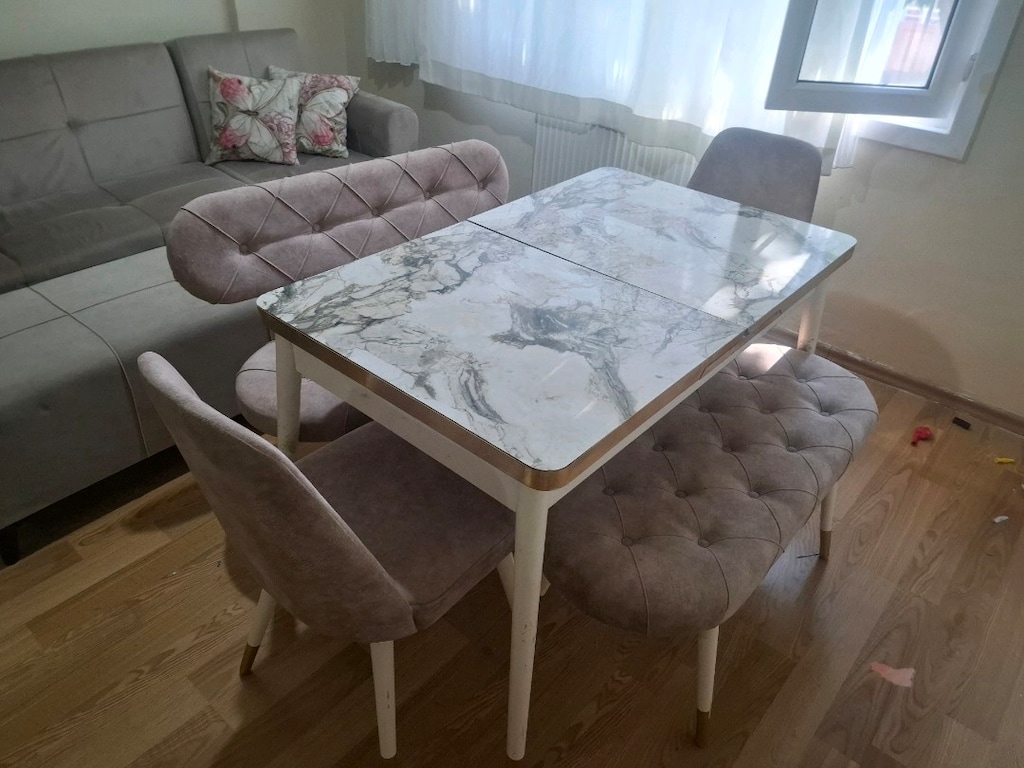 masa sandalye takimi bankli masalı kaliteli mdf açılır masa - 3