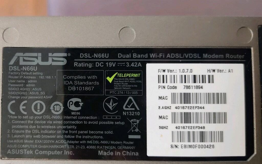 Modem Asus dsl-N66U DUAL-BANT VDSL/fiber KABLOSUZ-N 4 PORT ADSL2+ - 5