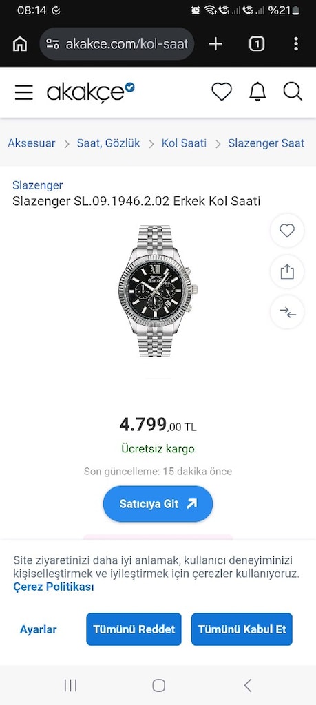 SLAZENGER ORJİNAL SAAT TERTEMİZ sorunsuz - 2