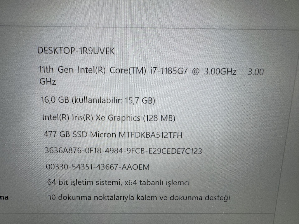 THİNKPAD X1 YOGA İ7 11. NESİL 16 GB RAM 512 NVME DOKUNMATİK - 6