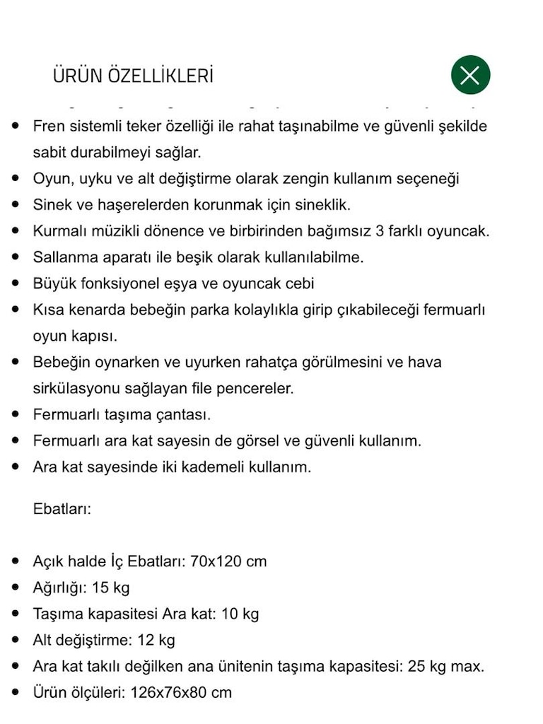 Elele baby park yatak - 10