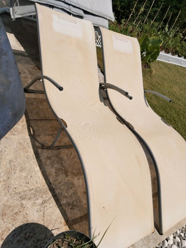 2 adet metal katlanır şezlong + 2 adet minderi - 5