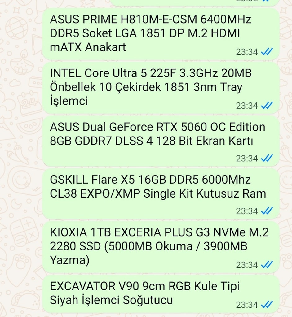 RTX 5060 8GB / Intel Core Ultra 5 225F / 16GB DDR5 oyuncu bilgisiyarı - 4
