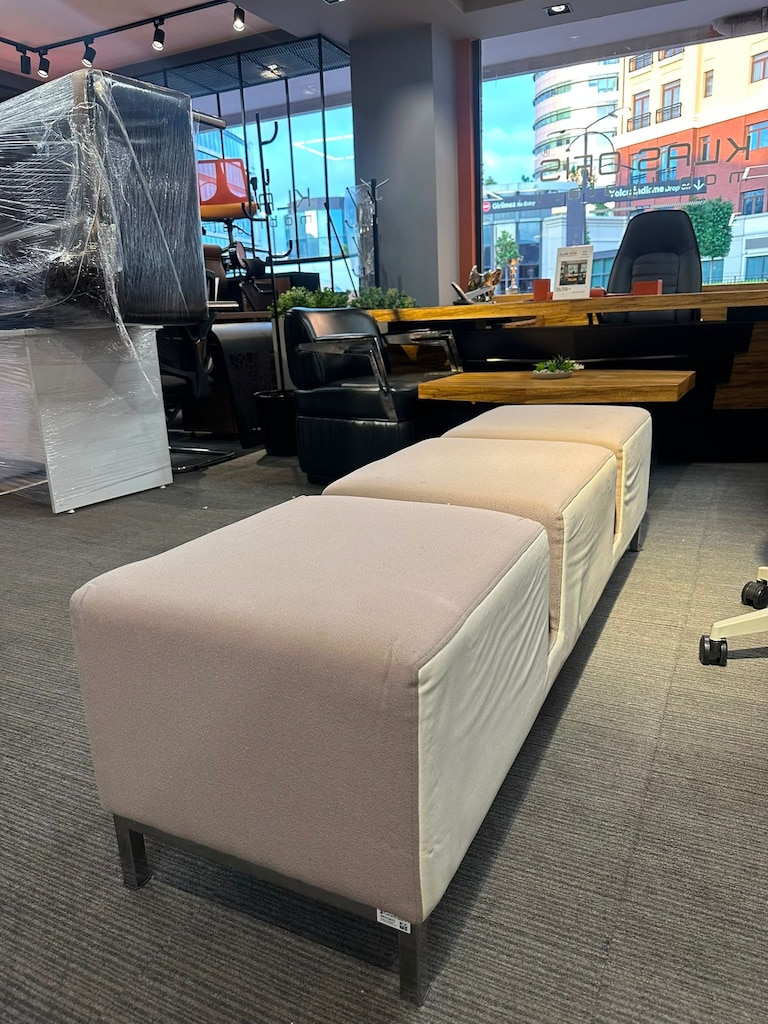 KLAS OFİS ÜSKÜDAR KREM LİLA RENK 3'LÜ BEKLEME KOLTUĞU - 4