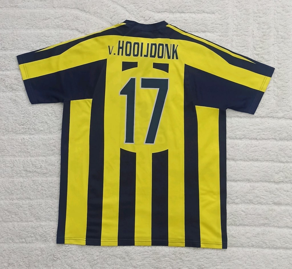 2004-2005 Van Hooijdonk Orijinal Fenerbahçe Çubuklu Forma Adidas - 2