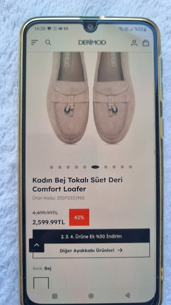 derimod loafer kadın bej renk 40 numara - 4