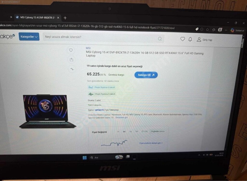 GARANTİLİ TEMİZ MSI CYBORG - 2