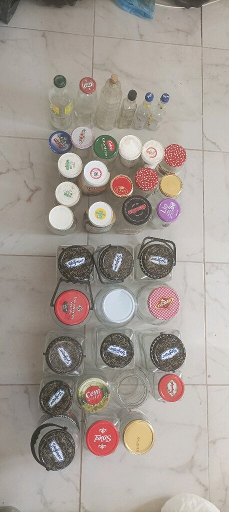CAM KAVANOZ ŞİŞE KAPAK SAKLAMA KABI KIŞLIK SEBZE YEMEK DEPOLAMA - 3