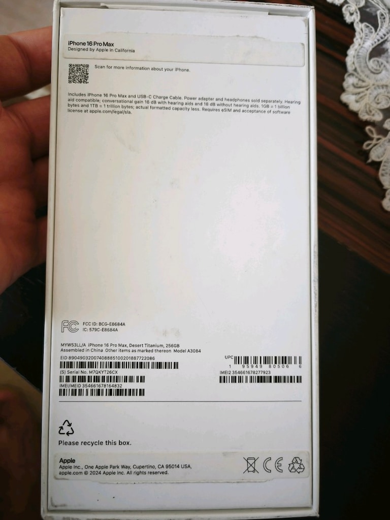 iPhone 16 Promax boş kutu 256gb desert titanyum - 3