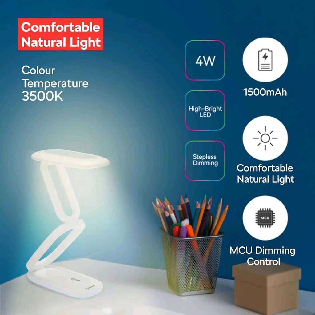 Soft Led Masa Lambası 4W Şarjlı Katlanır Gece Lambası - 2